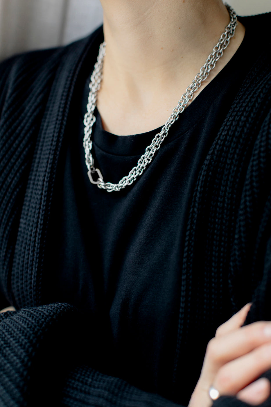 AIRAM Silver Twist Chain Necklace